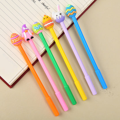 Cartoon Silicone Easter Bunny Pen Creative Topper Gel Pen Black Ink Journal Pen