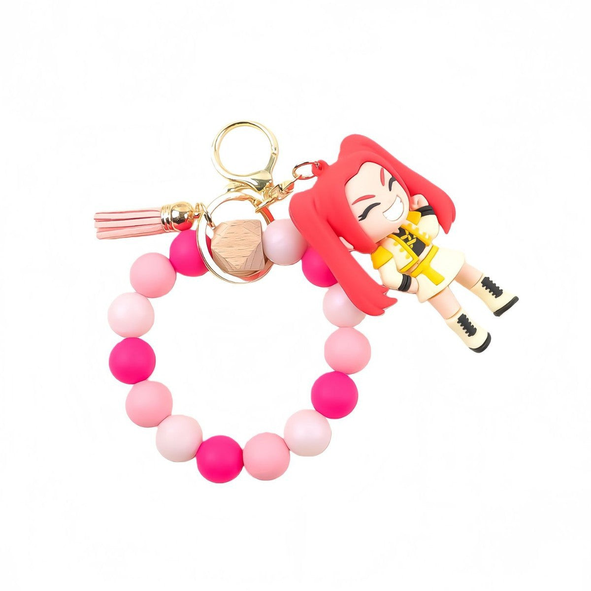 K-Pop Demon Girl–Inspired Silicone Beaded Keychain & Bracelet Charm