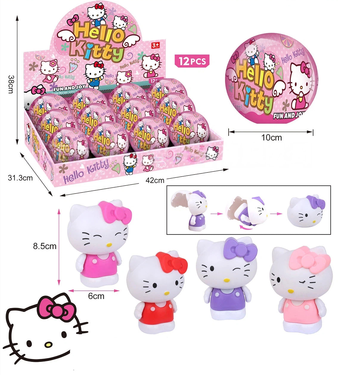Cartoon Blind Capsule Toy Box Set of 12, Surprise Collectible Figures & Keychains