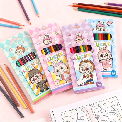 K-Pop Demon Hunter Cartoon 12-Color Colored Pencils Set – Oil-Based Drawing Pencils Kids Art & Office Supplies