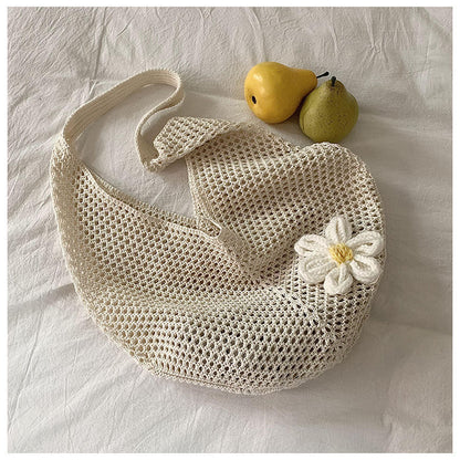 Spring Summer Straw Woven Tote Large Capacity Beach Vacation Shoulder Bag