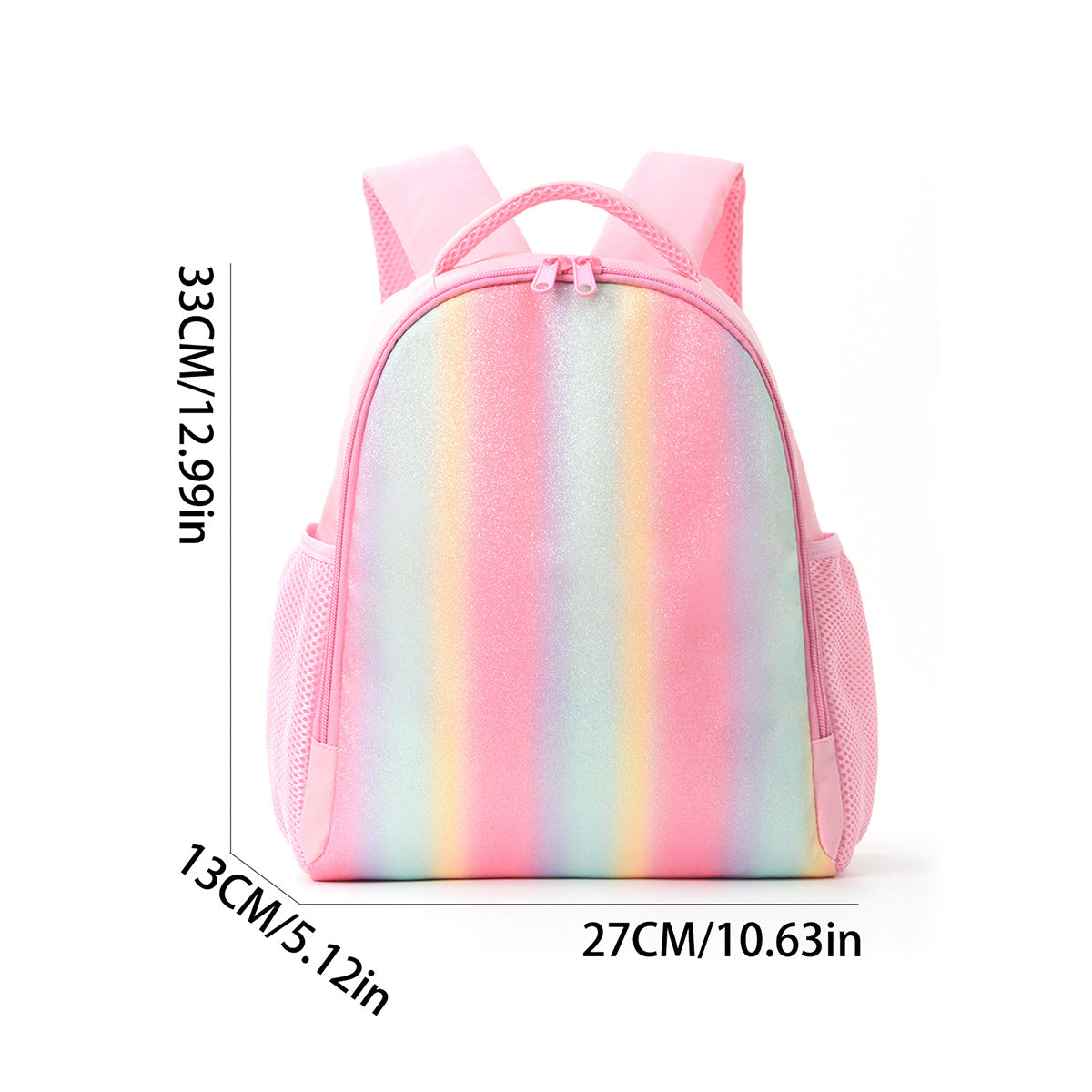 Rainbow Unicorn Print Kids Backpack Lightweight Casual Elementary School Bag