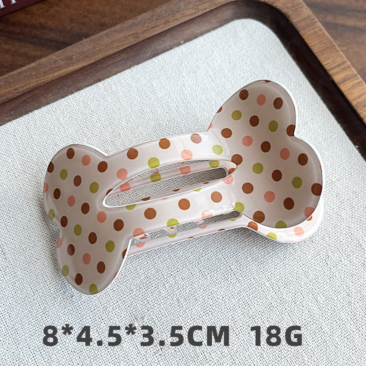 Bone-Shaped Acetate-Look Hair Claw Clip – Patterned Hair Clip
