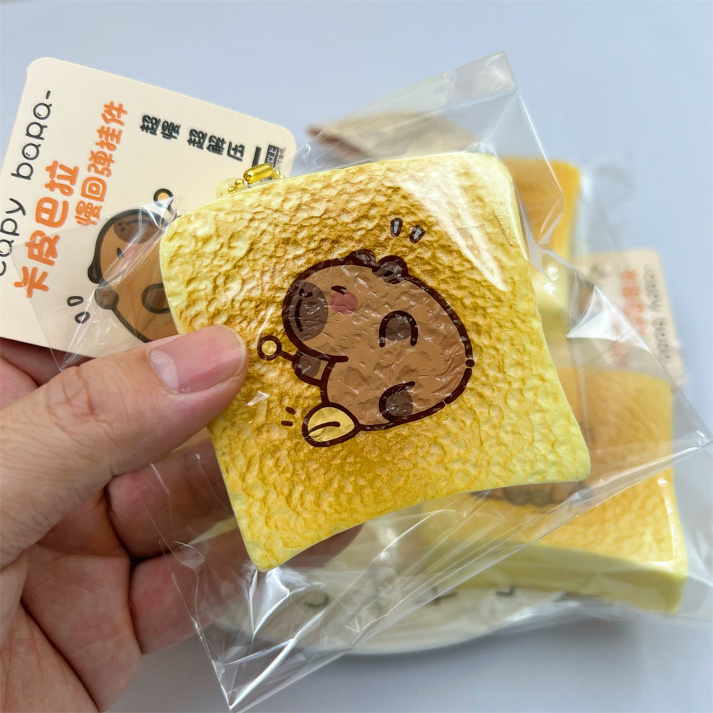 Anime Style  Capybara Toast Bread PU Squishy Slow Rising Stress Toy