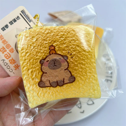 Anime Style  Capybara Toast Bread PU Squishy Slow Rising Stress Toy