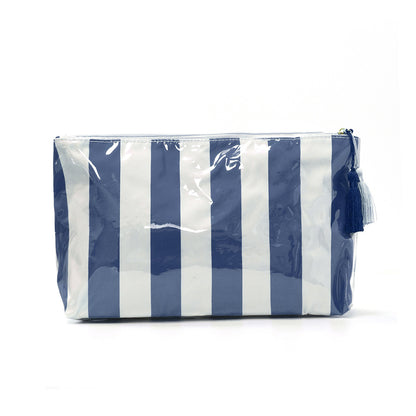 PVC Striped Waterproof Transparent Cosmetic Bag Makeup Travel Toiletry Organizer
