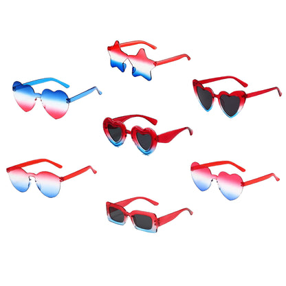 Kids Star Heart Shape Sunglasses Patriotic Multi color