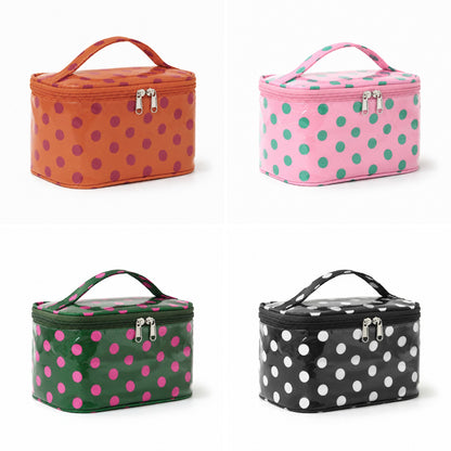 PVC Polka Dot Waterproof Clear Cosmetic Bag Makeup Travel Toiletry Organizer Carry Pouch