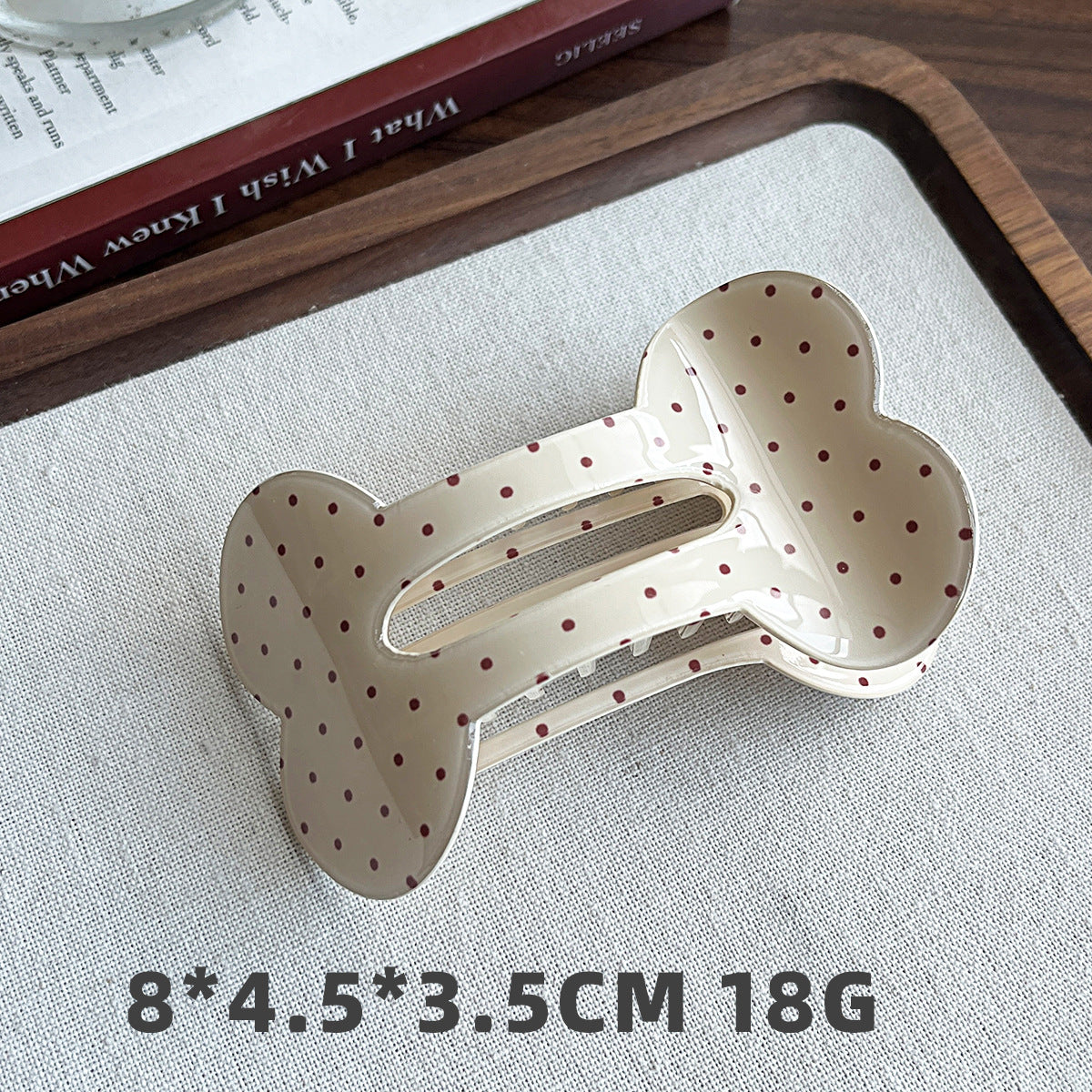 Bone-Shaped Acetate-Look Hair Claw Clip – Patterned Hair Clip