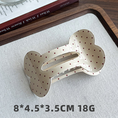 Bone-Shaped Acetate-Look Hair Claw Clip – Patterned Hair Clip