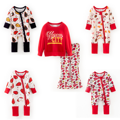 2025 Fall Christmas Zipper Romper Kansas City Collection Set