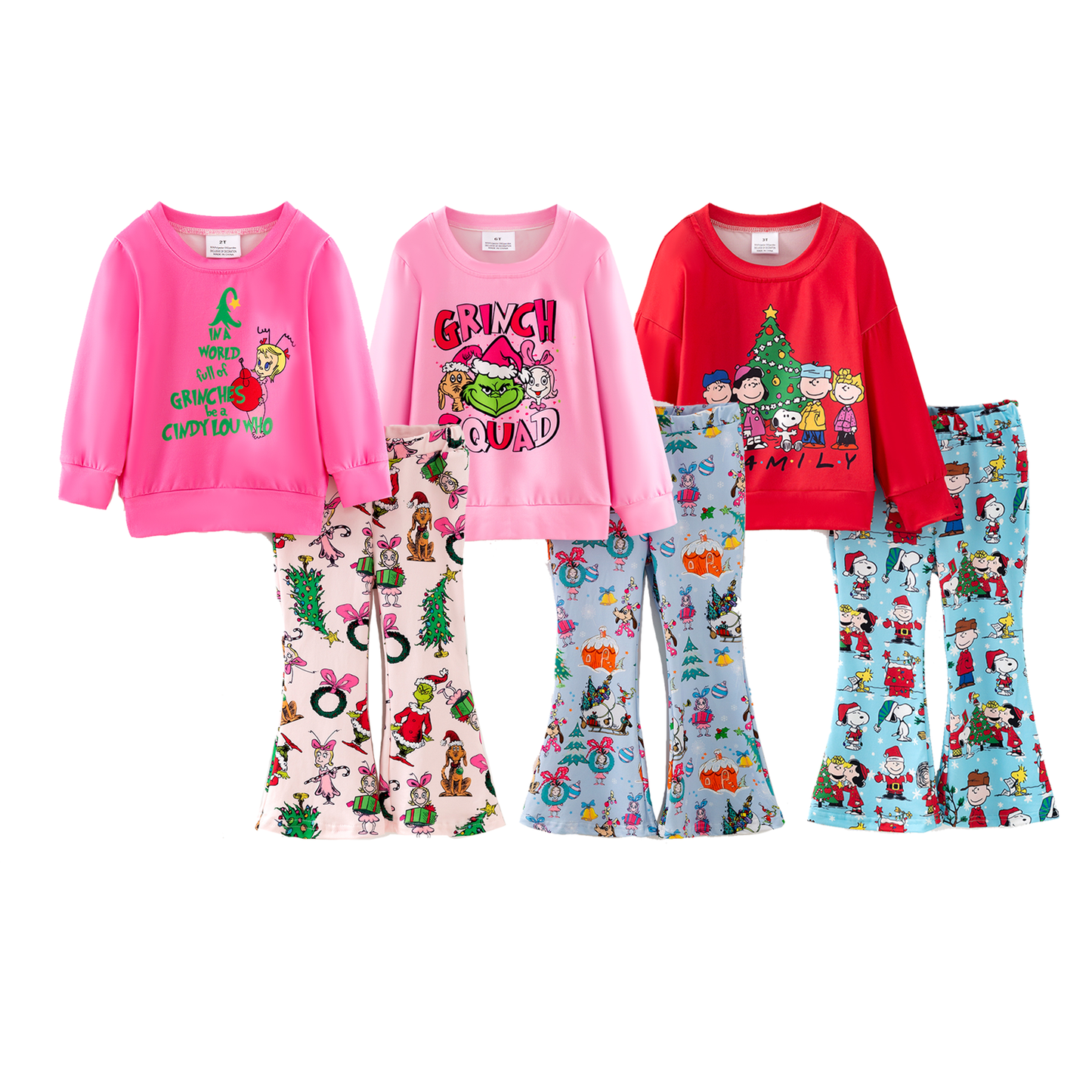2025 Christmas Fall Friend Grinch Print Pant Set