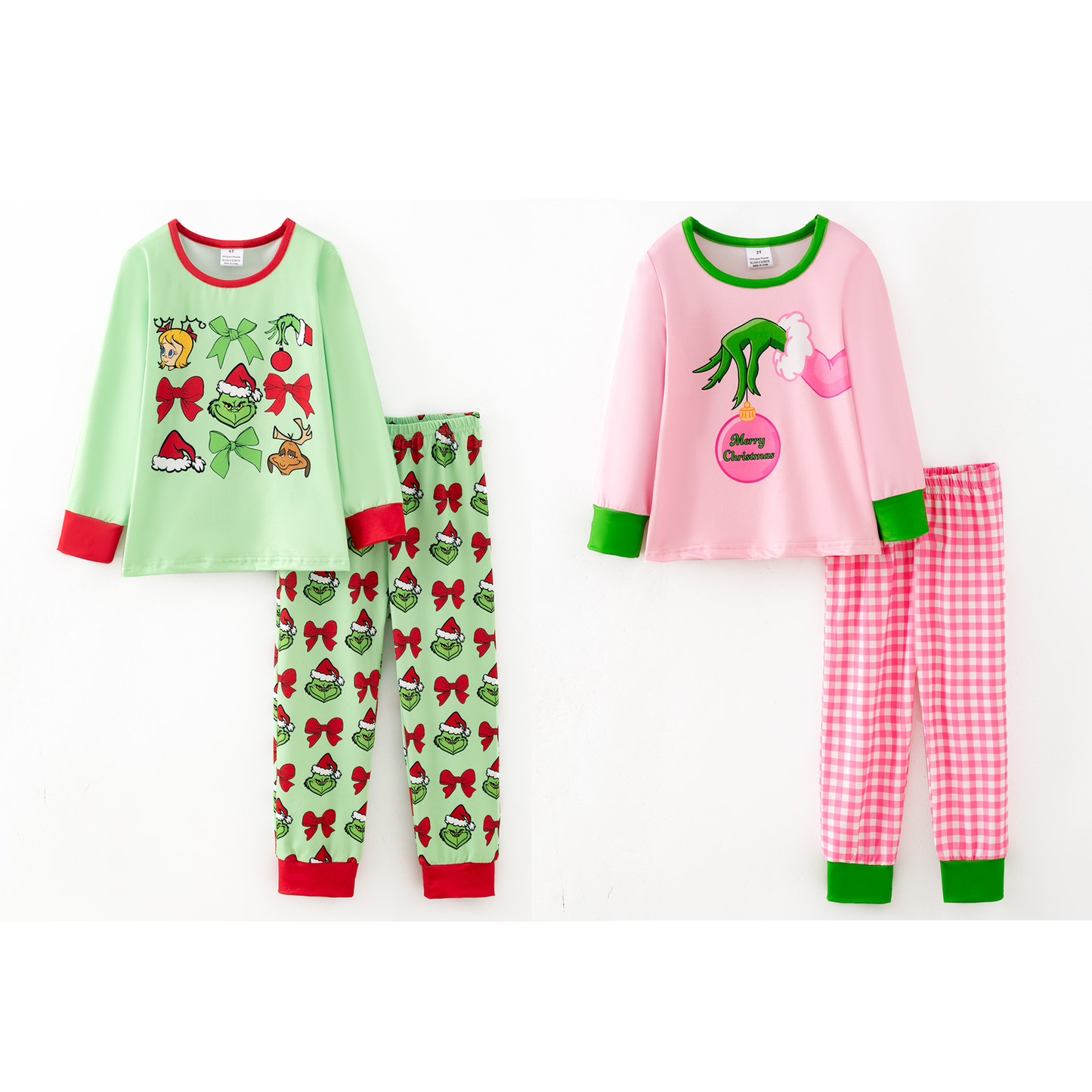 Girls Christmas Winter Grinch Printed Pajamas Set Collection