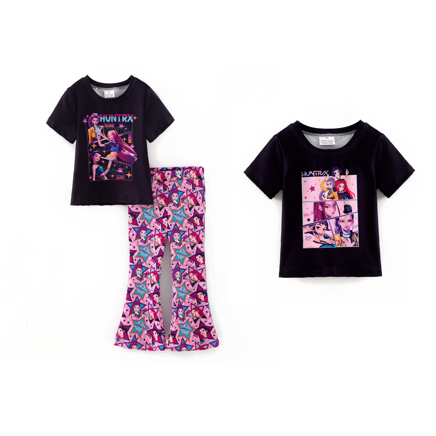 Girls Fall Kpop Demon Hunter Print Pant Set & Top