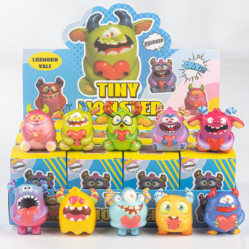 Funny Squishy Toy Blind Box Display – 12-Piece Set, Kids Fidget Toys & Collectible Figures