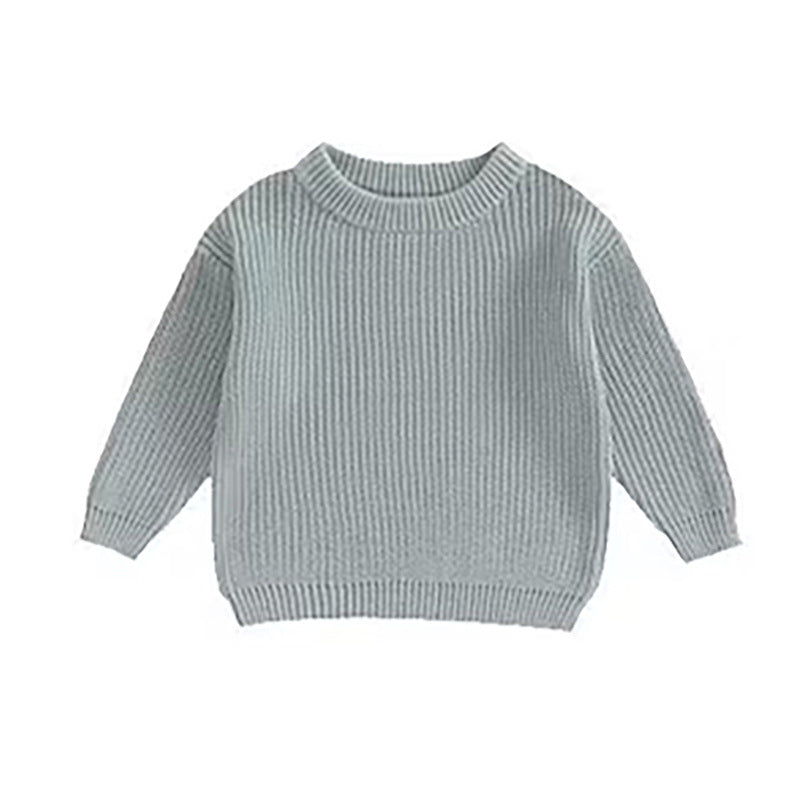 Personalized Name Knit Sweater for Babies & Kids – Custom Yarn Embroidery with Optional Crochet Decorations