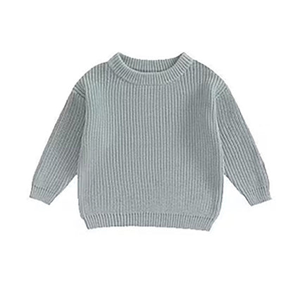 Personalized Name Knit Sweater for Babies & Kids – Custom Yarn Embroidery with Optional Crochet Decorations