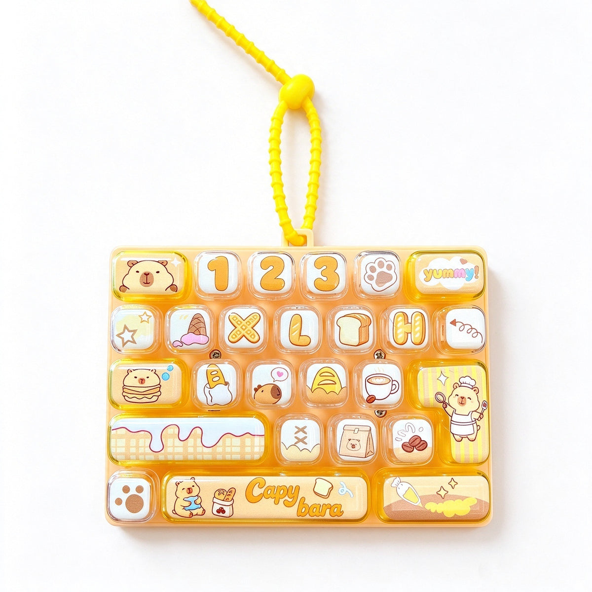 Transparent Dual-Color 26-Key Fidget Keyboard Keychain – Clicky Stress Relief Toy