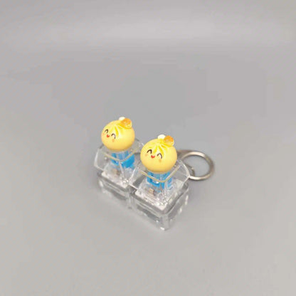 Mini Dumpling Fidget Charm Keychain Pop Fun Stress Sensory Toy Relief Accessory