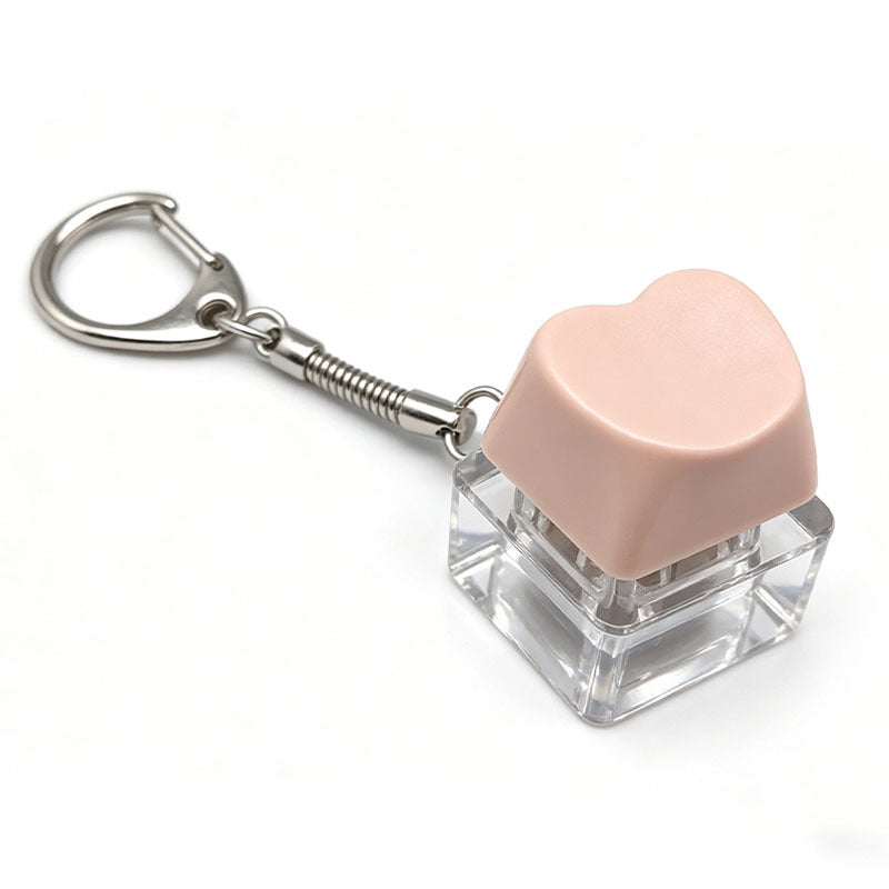 Heart Keycap Fidget Keychain Single & Double Key Clicker Keyboard Stress Relief Bag Charm