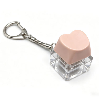 Heart Keycap Fidget Keychain Single & Double Key Clicker Keyboard Stress Relief Bag Charm