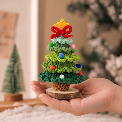 Plush Christmas Bell Ornaments Crochet Christmas Tree Mini Decor & Car Hanging