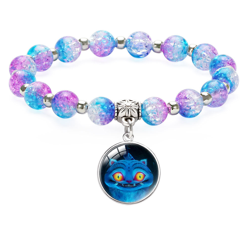 New Design K-Pop Demon Hunters Beaded Charm Bracelet with Gemstone Ice-Cracked Style