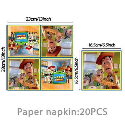 Cartoon Woody Buzz Series Birthday Party Supplies Themed Tableware and Decorations