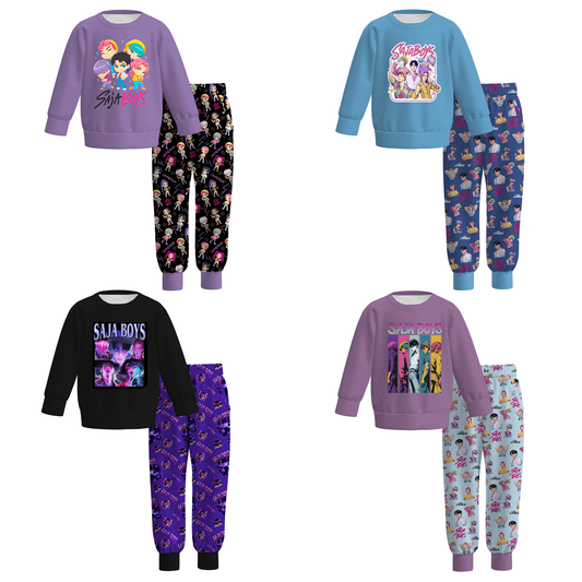 Boys Spring Kpop Demon Hunter Long Sleeves Outfit Set