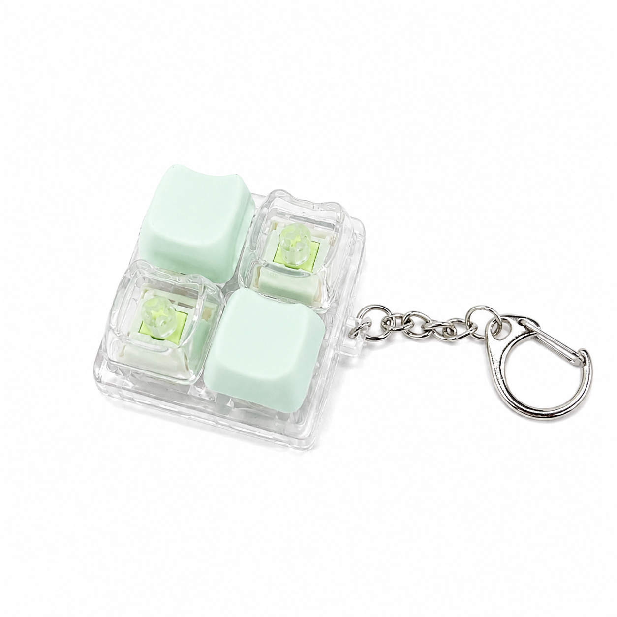 Keyboard Keycap Fidget Press Button Stress Relief Keychain with Colorful Switch Design