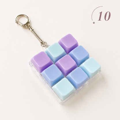 9-Key Mechanical Keyboard Fidget Keychain Clicky Sensory Stress Relief Keychain