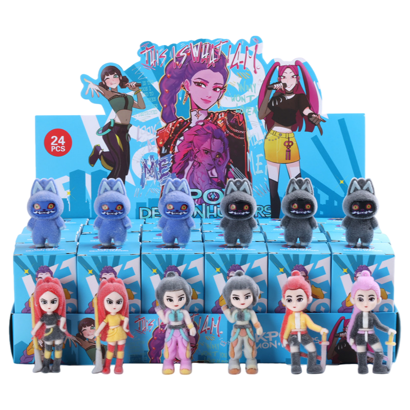 Flocked Cartoon Character Blind Box Collectibles Mini Display Figurines & Hanging Charms Assorted Styles