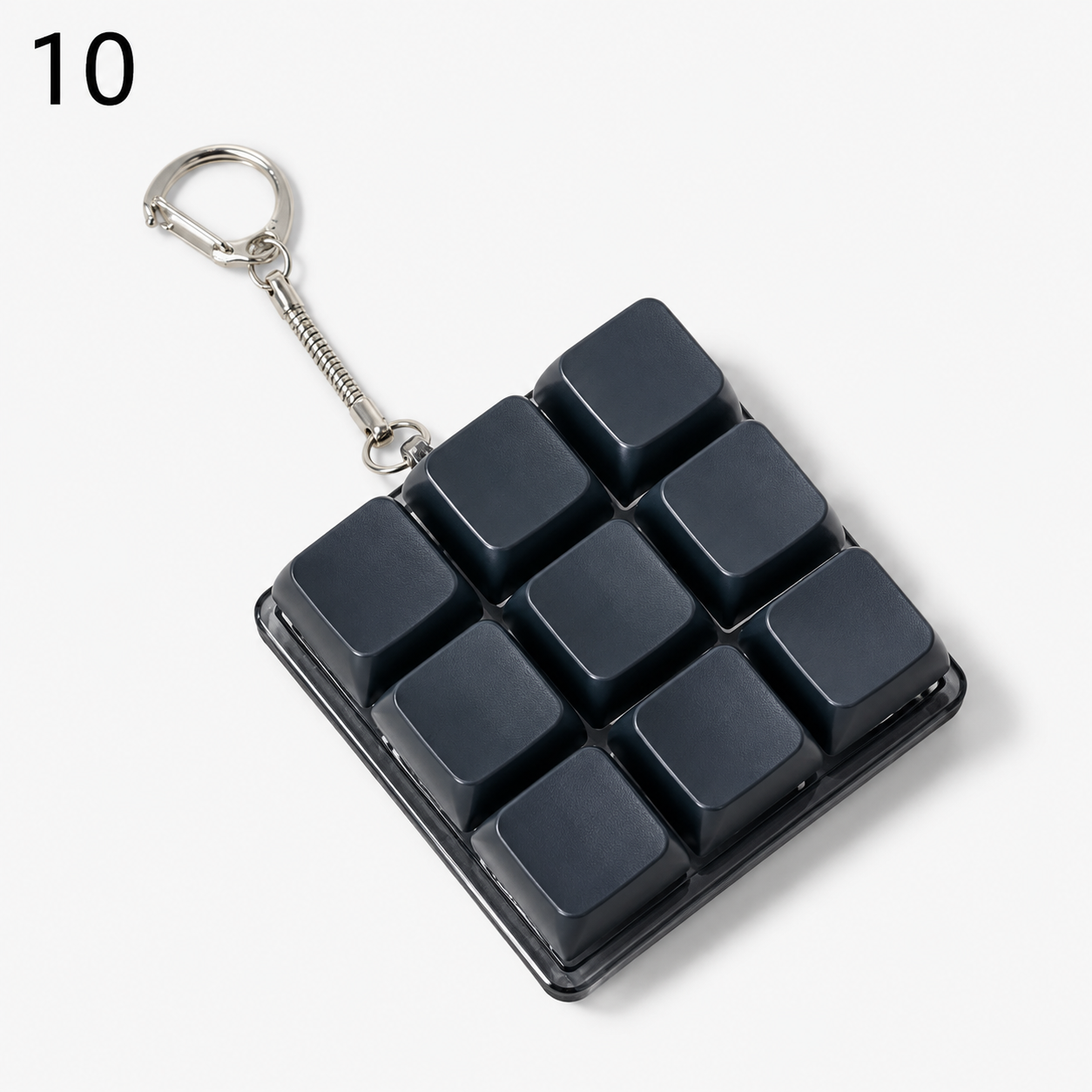 Trending 9-Key Fidget Click Button Fidget Keychain Stress Relief Multiple Colors