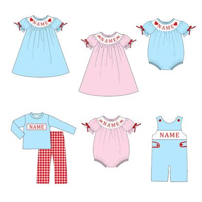 2026 Valentine’s Day Custom Name Smocked Heart Collection