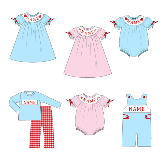2026 Valentine’s Day Custom Name Smocked Heart Collection