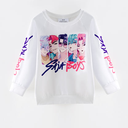 Boys Spring K-pop Demon Hunter Print Sweatshirt Collection