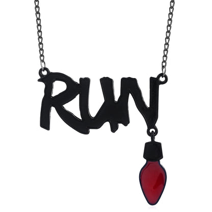 Stranger Things Inspired Jewelry Set Letter Alloy Pendant Necklace & Bracelet Trendy Collectible Accessories
