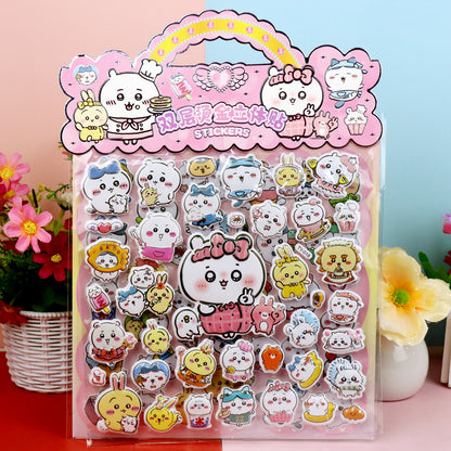 Cartoon Character 3D Puffy Stickers Kids Cartoon Layered DIY Anime Movie Merchandise Stickers