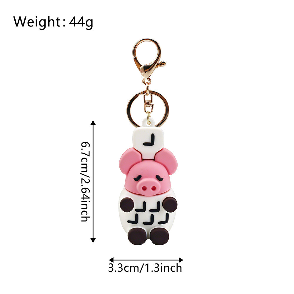 Pixel Style Funny Character Silicone Key Chain Cartoon Pendant Bag Charm