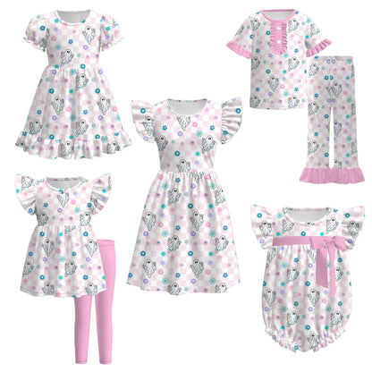 Family Halloween Ghost Pink Cozy Sibling Comfortable Clothes