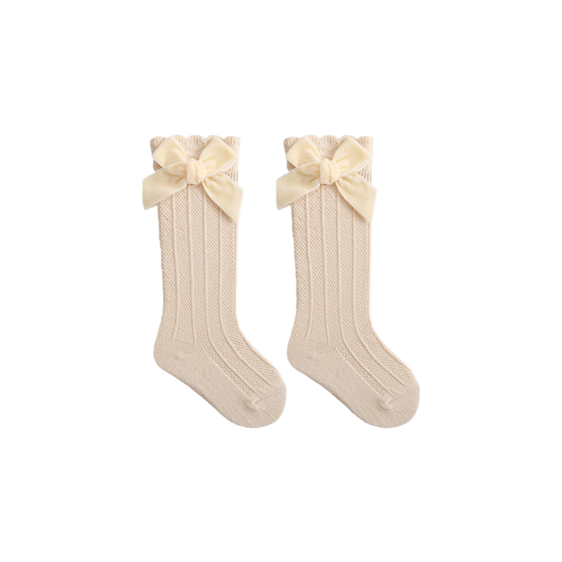 Baby Girls Knee High Mesh Breathable Spring & Summer Princess Socks with Bow