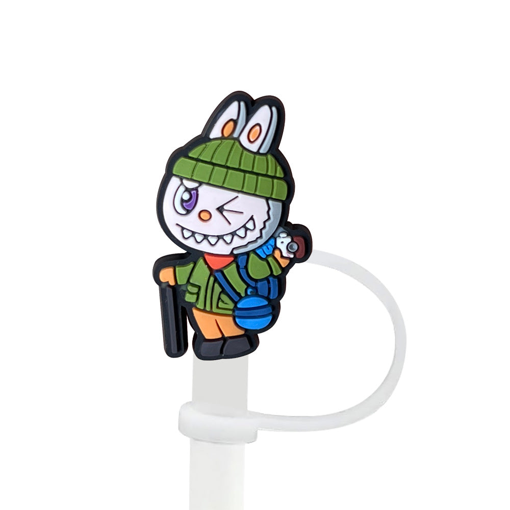 Labubu Silicone Straw Toppers – Cute Reusable Dust Caps for 10mm Large Tumbler Straws
