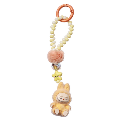 Labubu Beaded Keychain Long Strap Bag Charm Phone Lanyard Key Ring Accessory