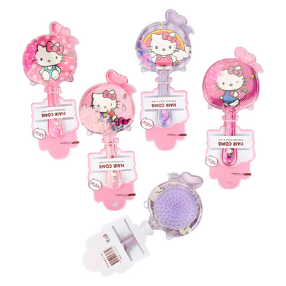 Kids Glitter Hair Brush Cartoon Princess Cushion Detangling Comb, Scalp Massage Brush Random Colors