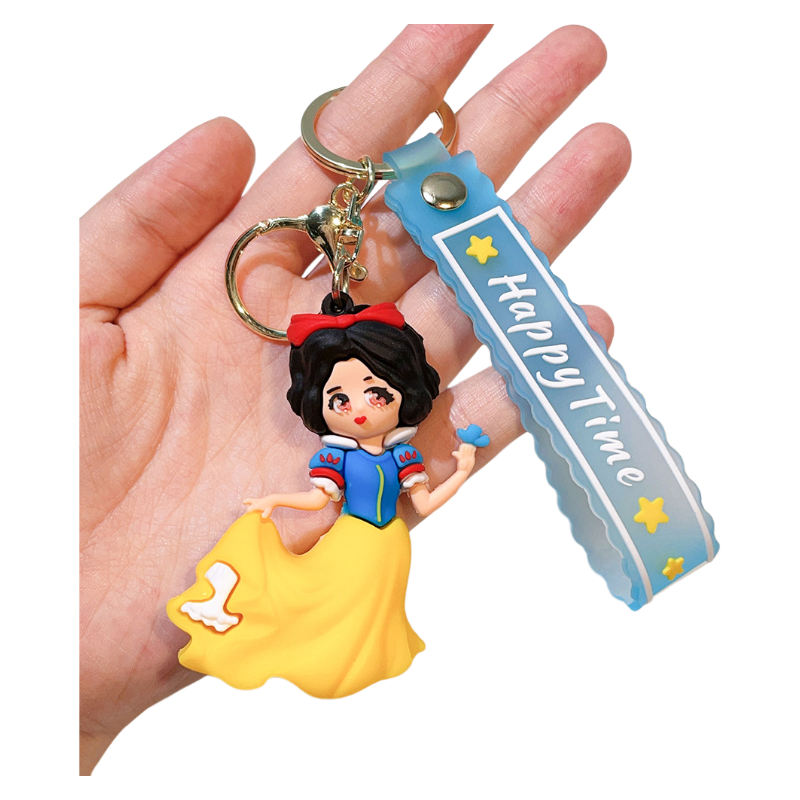 Cute Cartoon Princess Backpack Charm – Soft Silicone Keychain for Bags & Car Keys