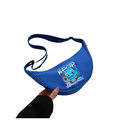 K-Pop Demon Hunters Saja Boys Print Shoulder Bag Crossbody Messenger Half-Moon Bag