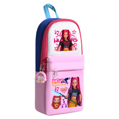 K-Pop Demon Hunters Pencil Case Large Capacity Student Pen Bag Trendy Stationery Organizer Office Supplies