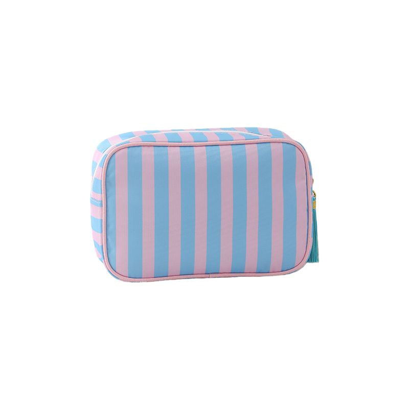 Striped Cosmetic Bag – Simple & Fresh Travel Makeup and Toiletry Pouch