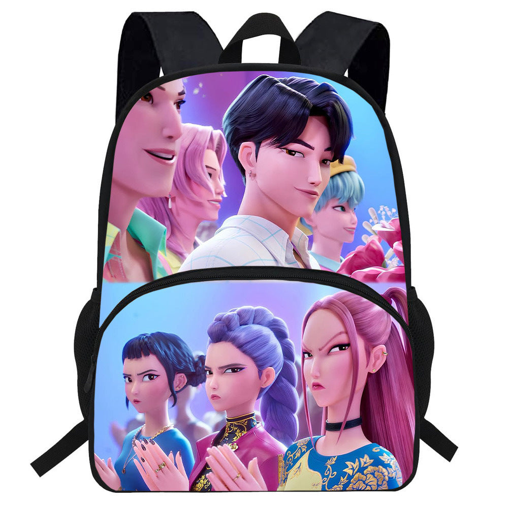 K-Pop Demon Hunters Printed Backpack Cartoon Student School Bag Anime Merch Kids