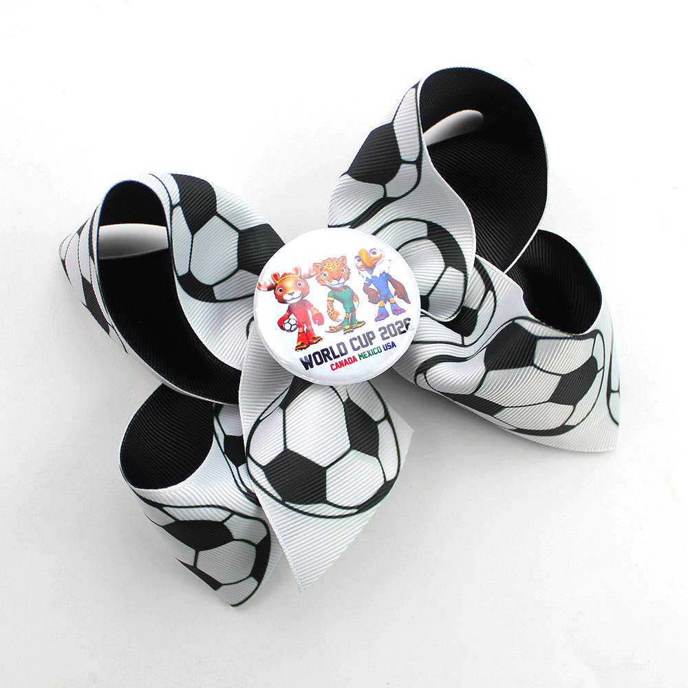 5.5-inch Double-Layer World Cup Ribbon Bow Hair Clip for USA, Canada & Mexico